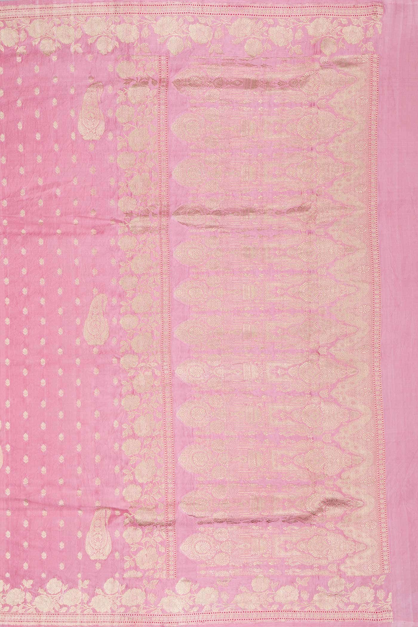 Pink Dual Tone Satin Crepe Saree