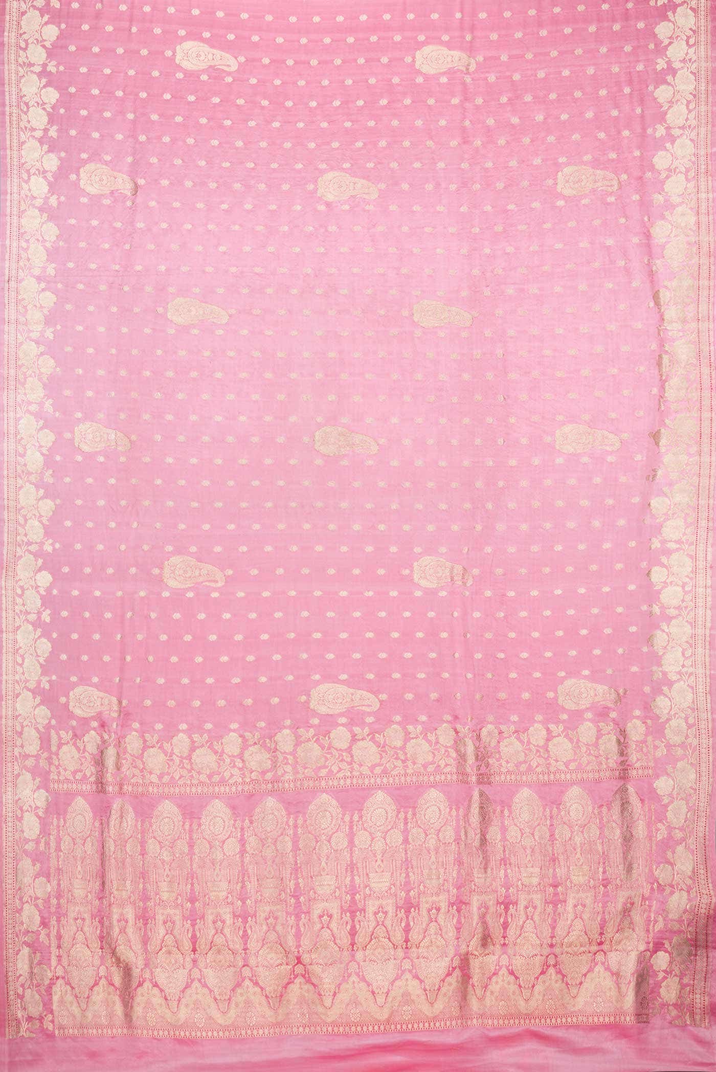 Pink Dual Tone Satin Crepe Saree