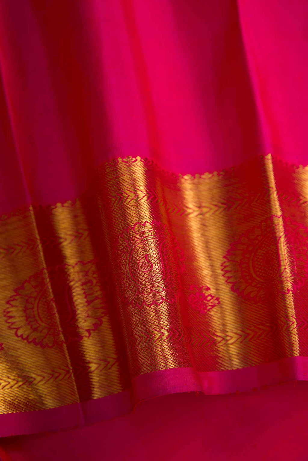 Pure Silk Pure Zari Pink Dual Tone Kanchipuram Saree