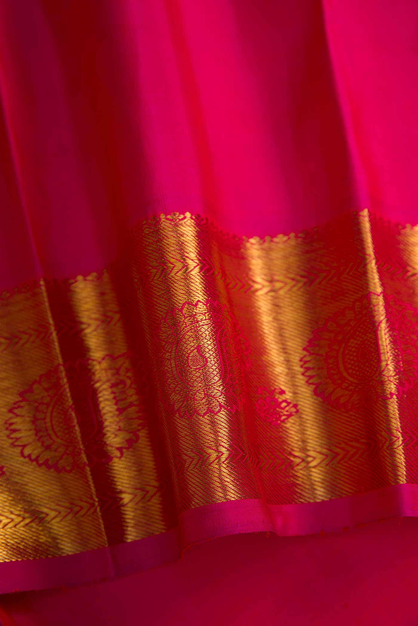 Pure Silk Pure Zari Pink Dual Tone Kanchipuram Saree