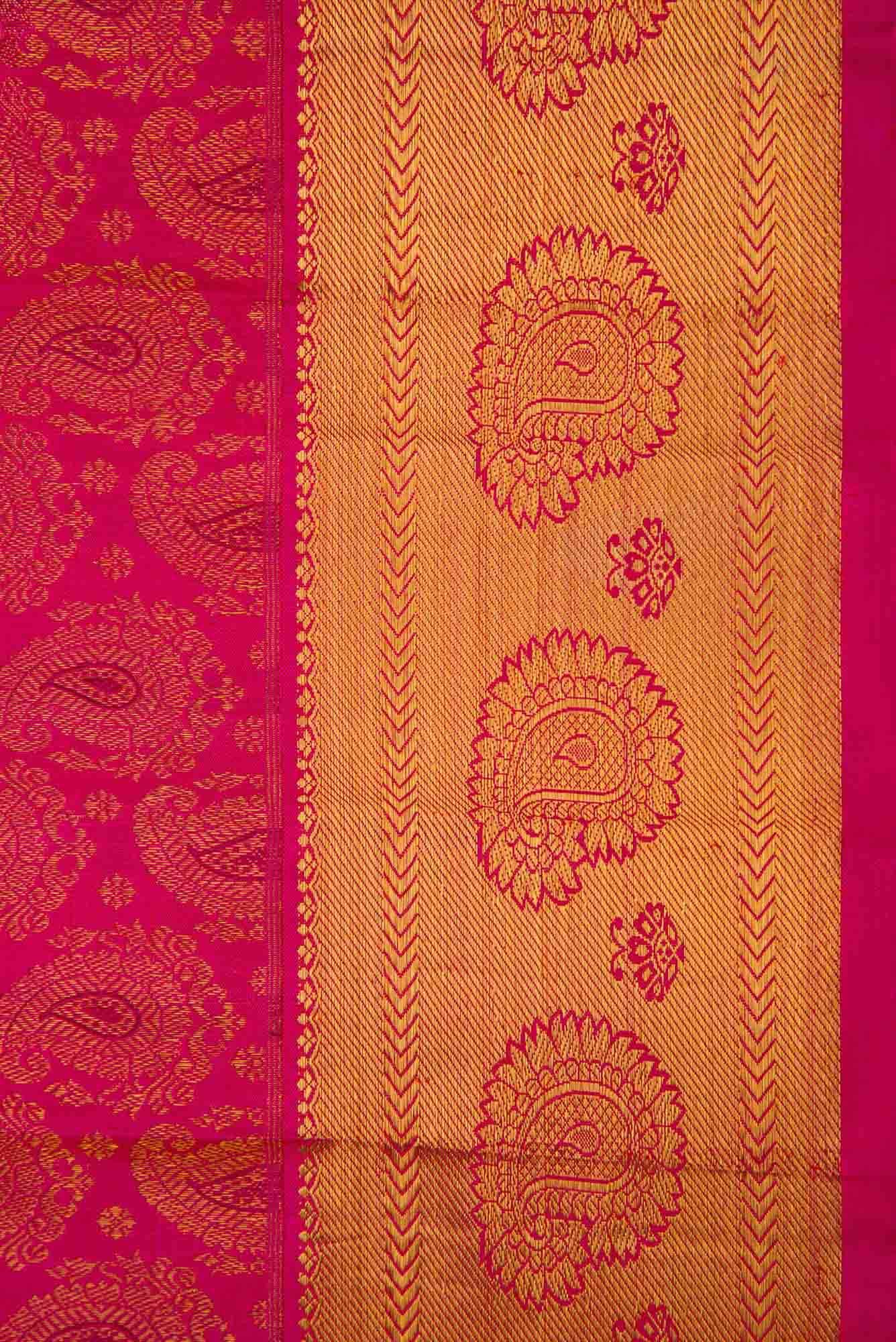 Pure Silk Pure Zari Pink Dual Tone Kanchipuram Saree