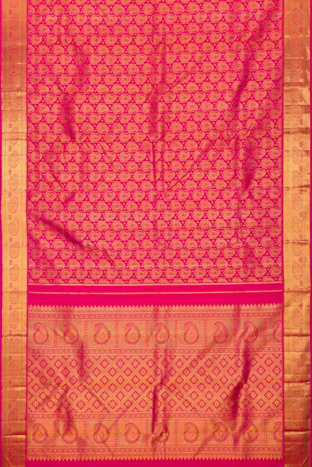 Pure Silk Pure Zari Pink Dual Tone Kanchipuram Saree