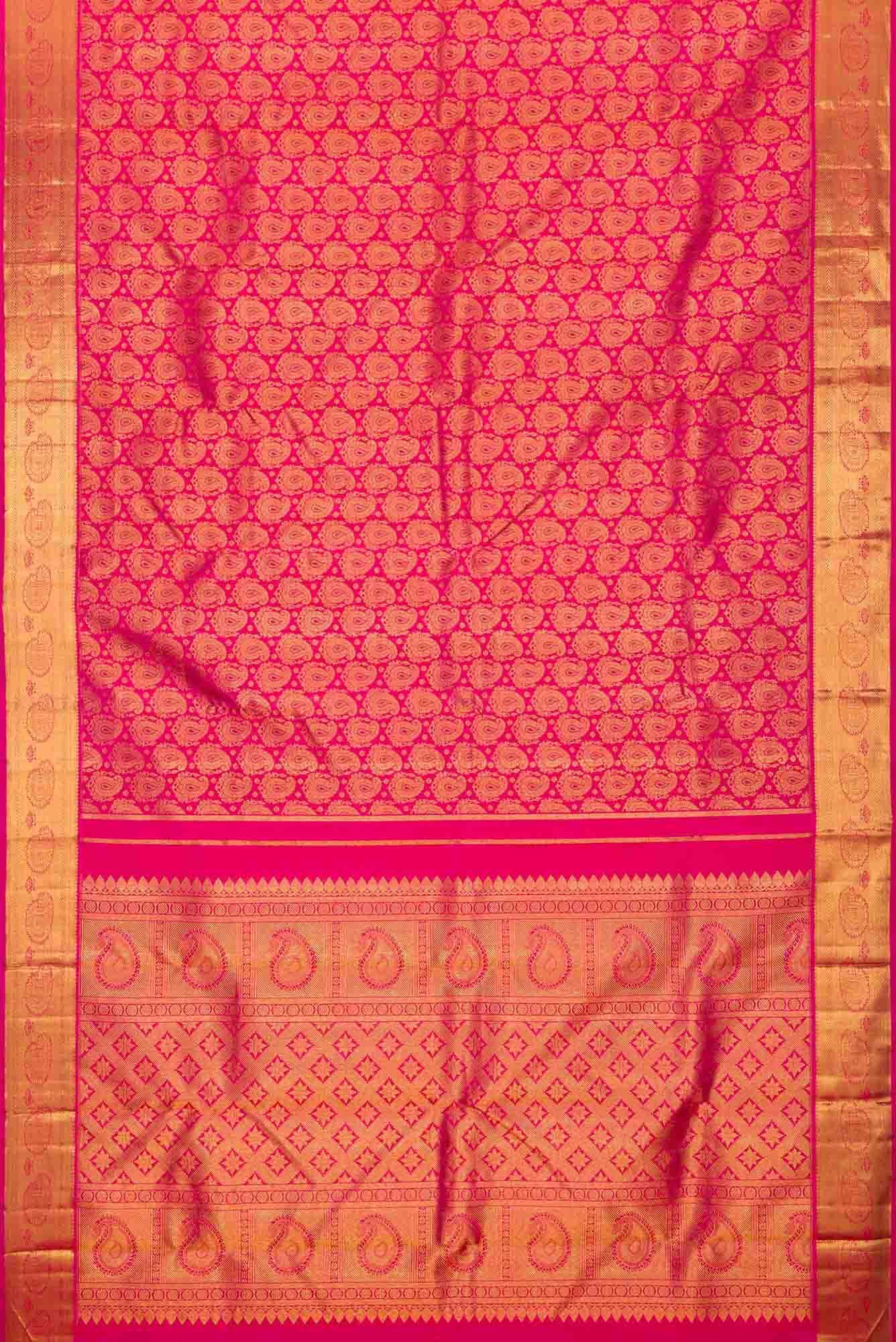 Pure Silk Pure Zari Pink Dual Tone Kanchipuram Saree