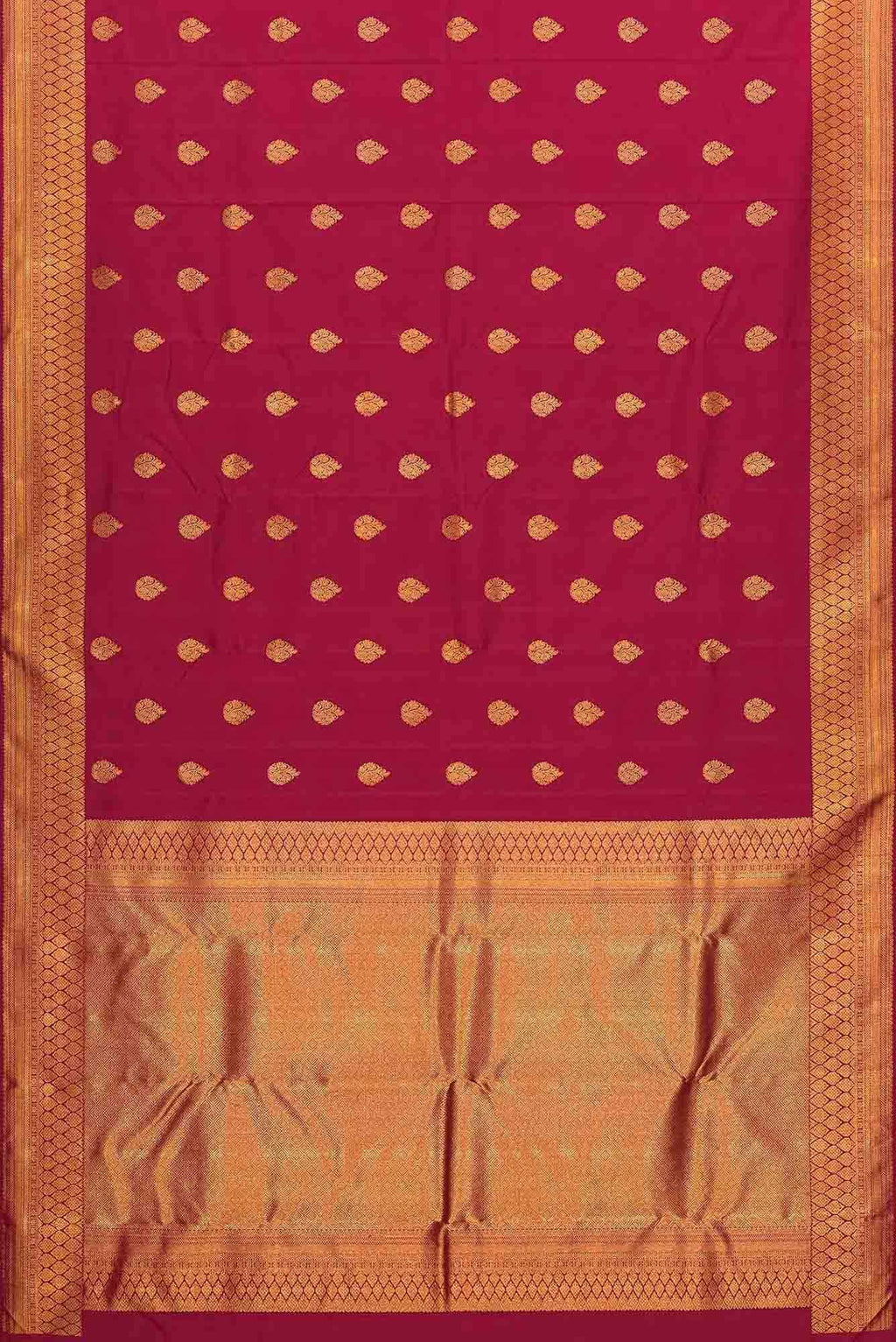 Pure Silk Pure Zari Maroon Dual Tone Kanchipuram Saree