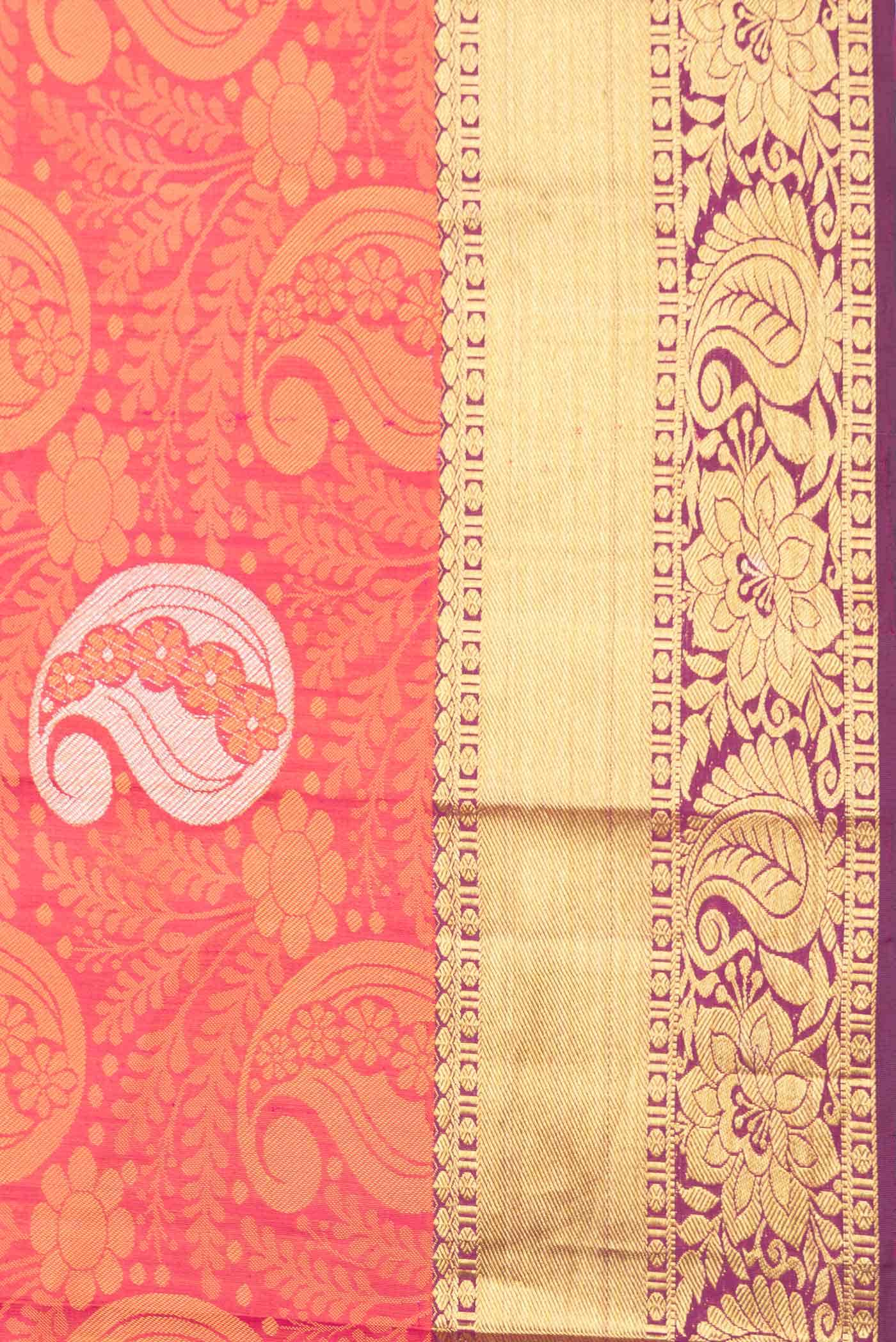 Pink Dual Tone Kanchipuram Silk Saree