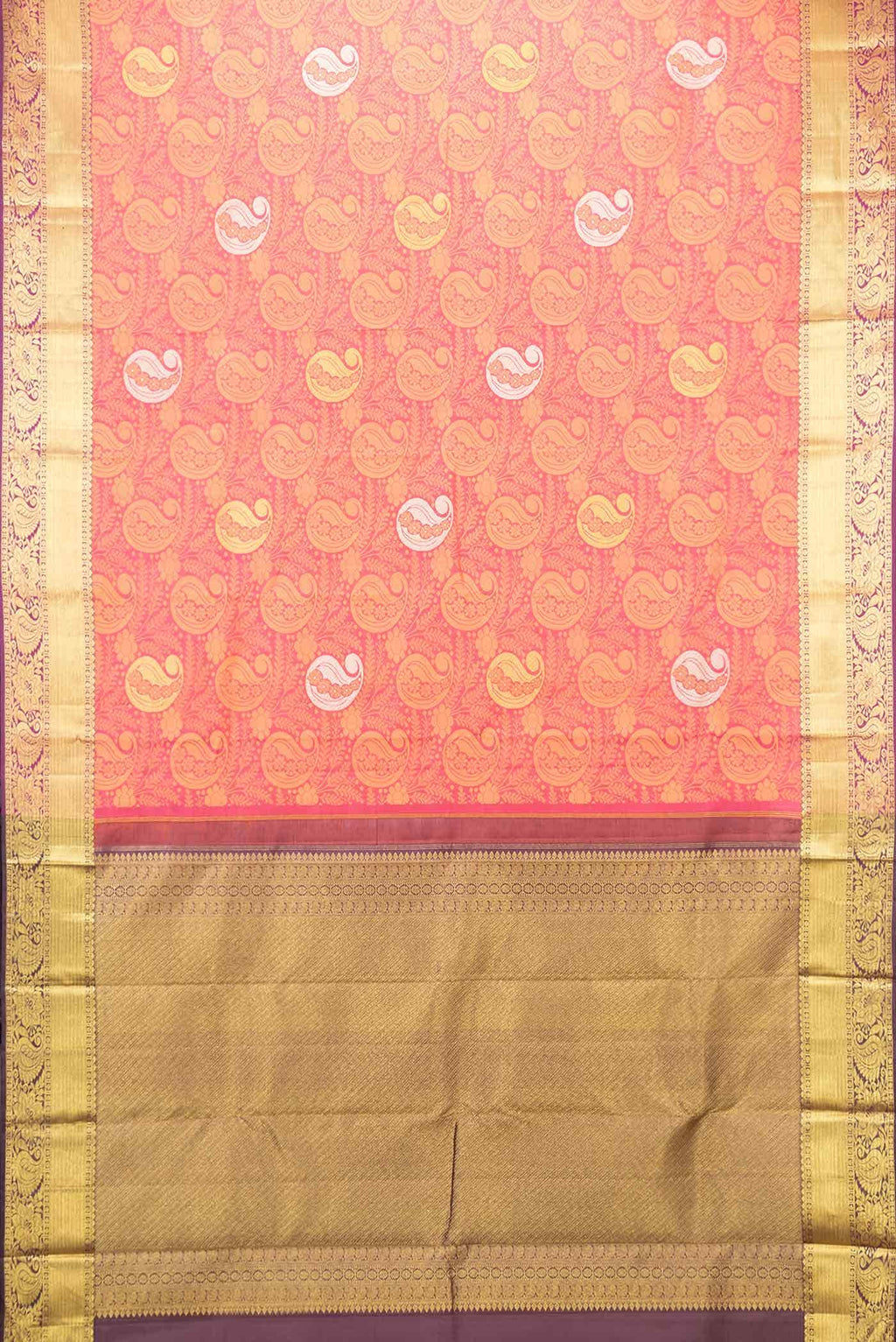 Pink Dual Tone Kanchipuram Silk Saree