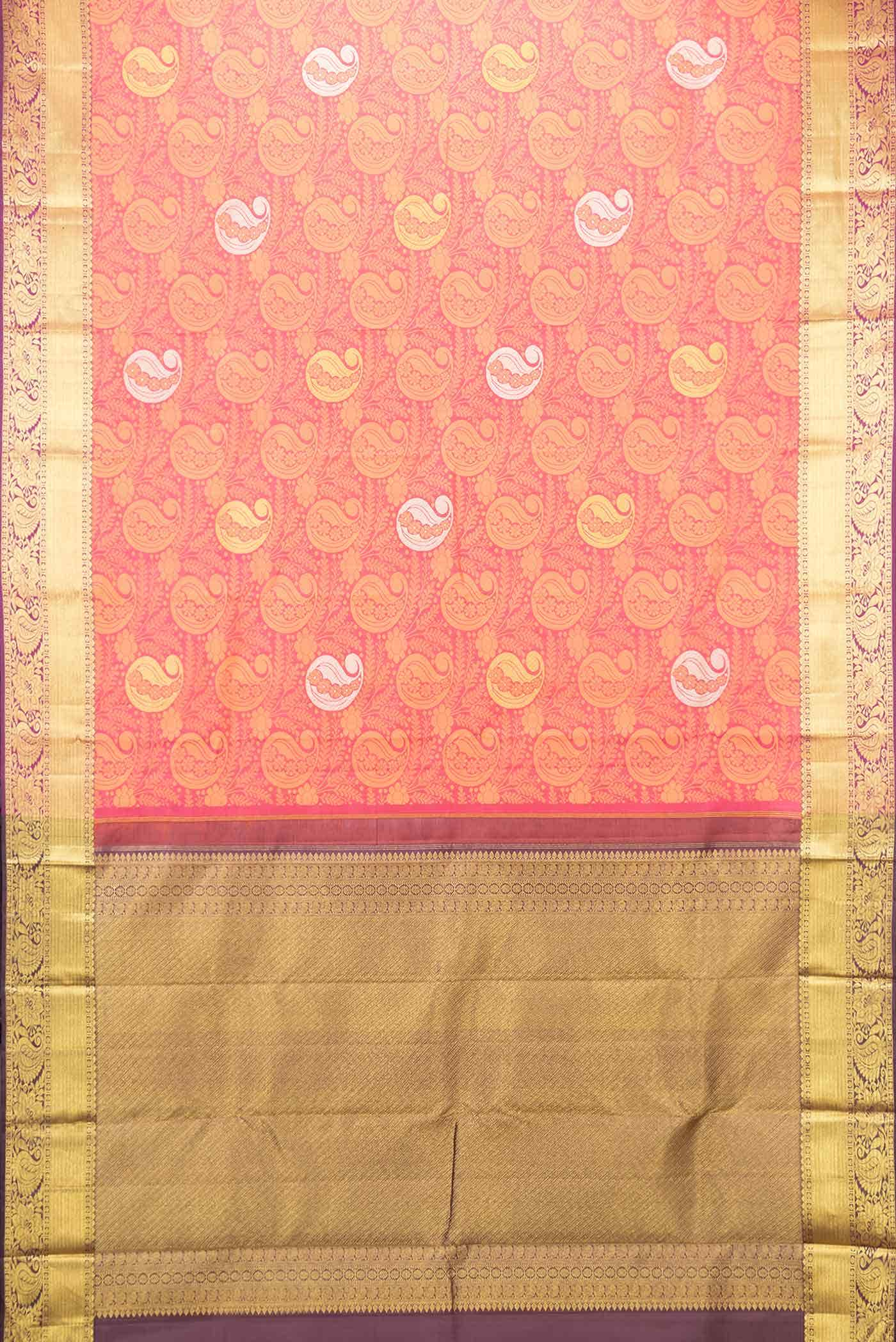 Pink Dual Tone Kanchipuram Silk Saree