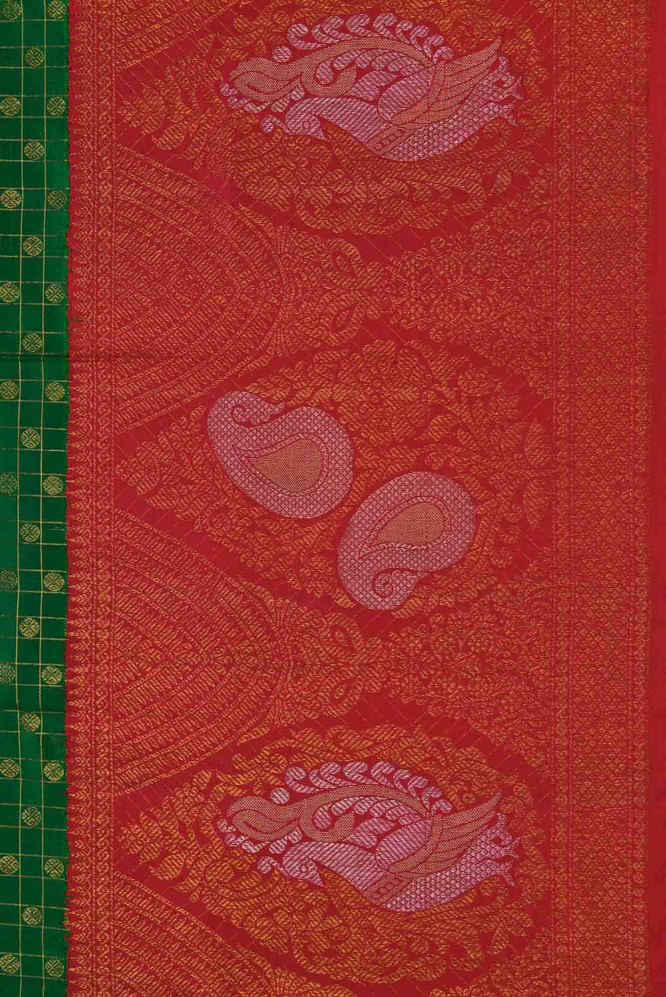 Green Dual Tone Kanchipuram Silk Saree