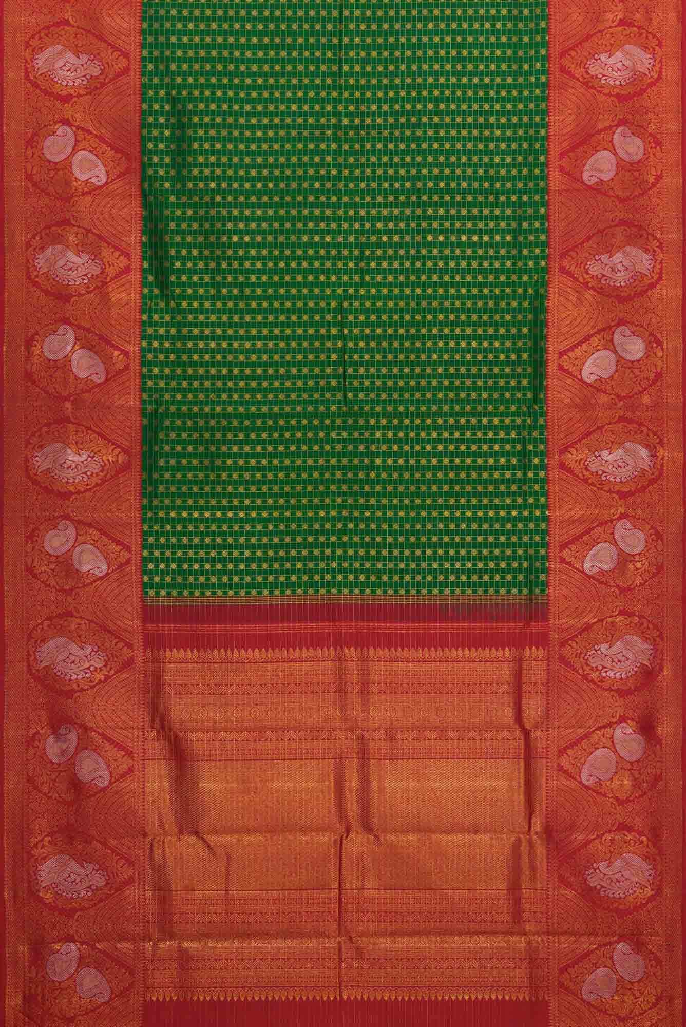 Green Dual Tone Kanchipuram Silk Saree
