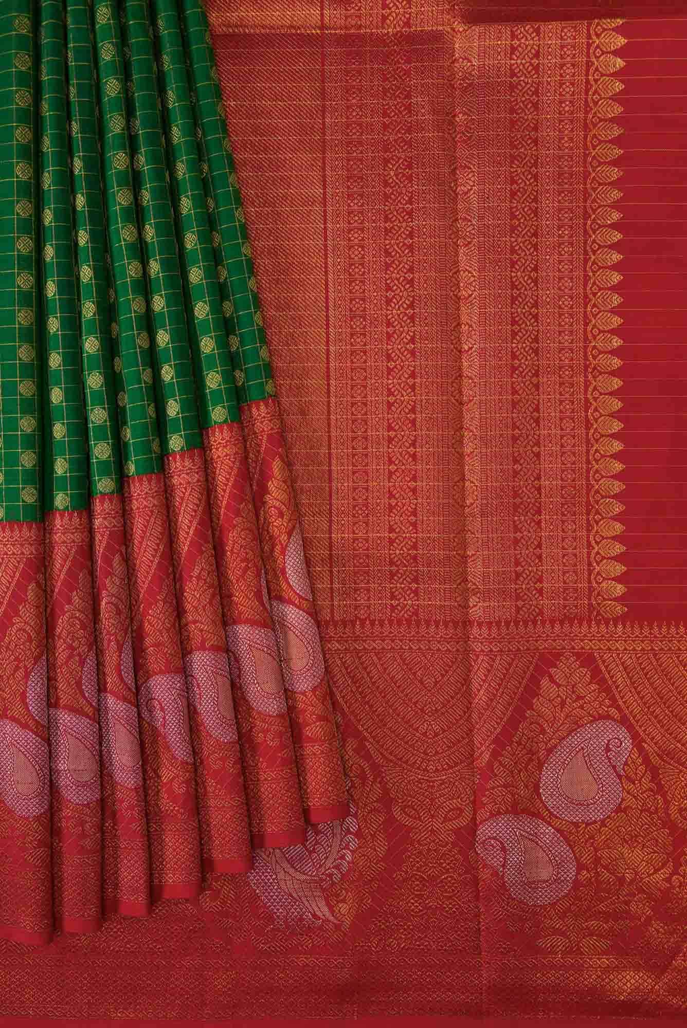 Green Dual Tone Kanchipuram Silk Saree