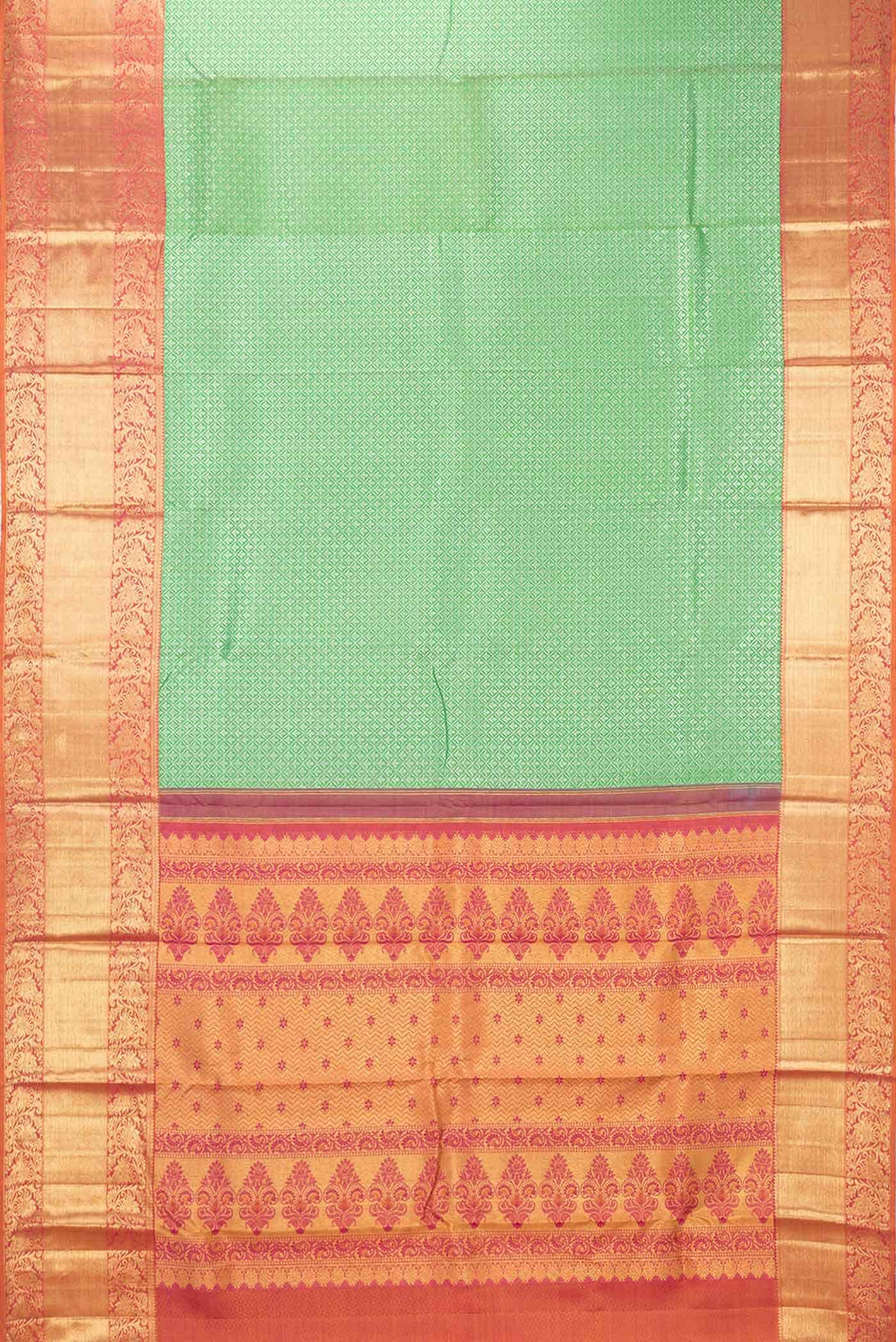 Parrot Green Dual Tone Kanchipuram Silk Saree