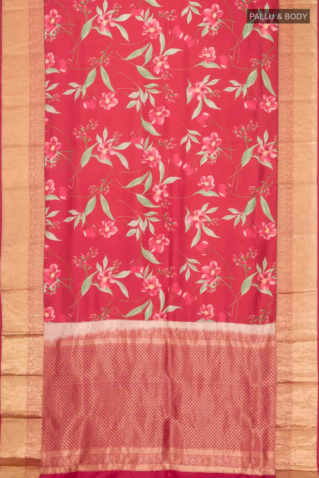 Maroon Tussar Silk Saree
