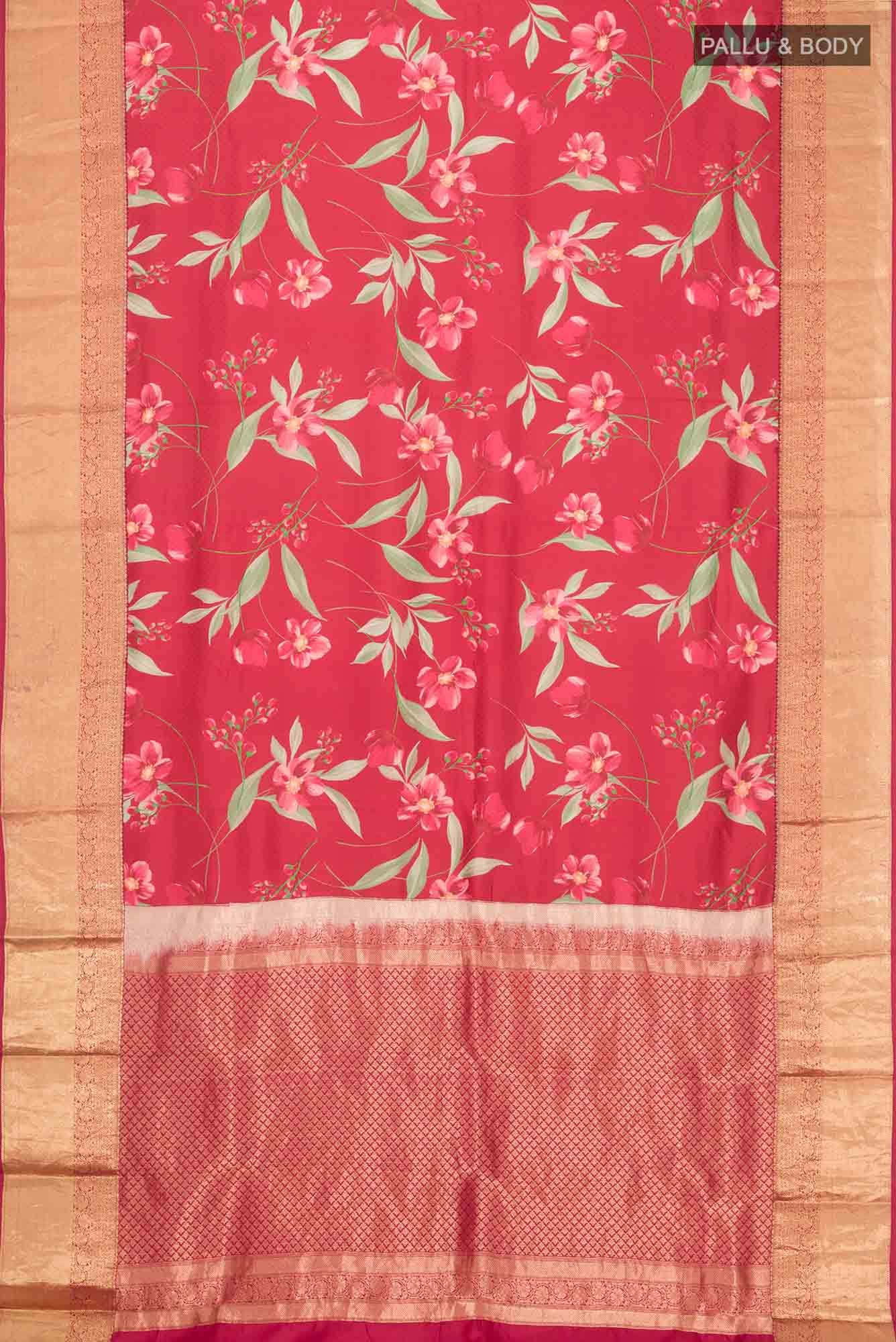 Maroon Tussar Silk Saree