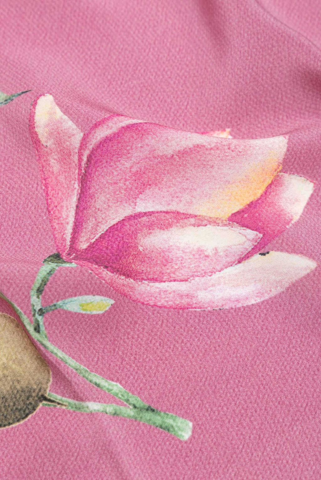 Pink Mysore Crepe Saree
