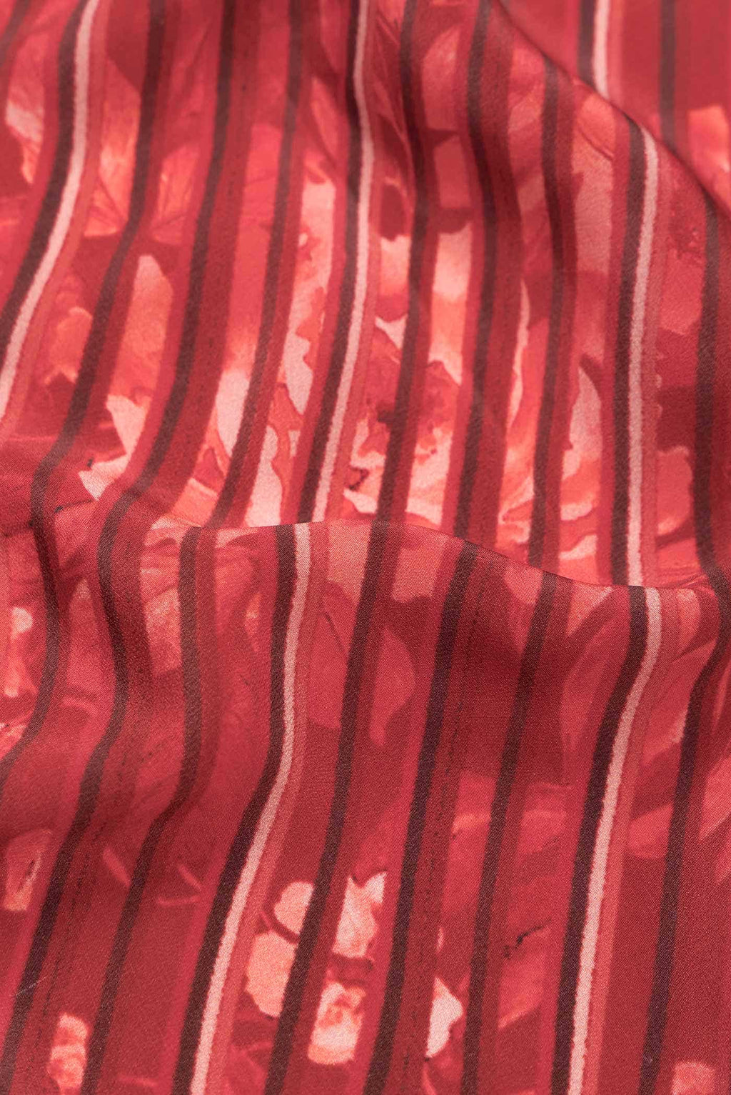 Maroon Mysore Crepe Saree