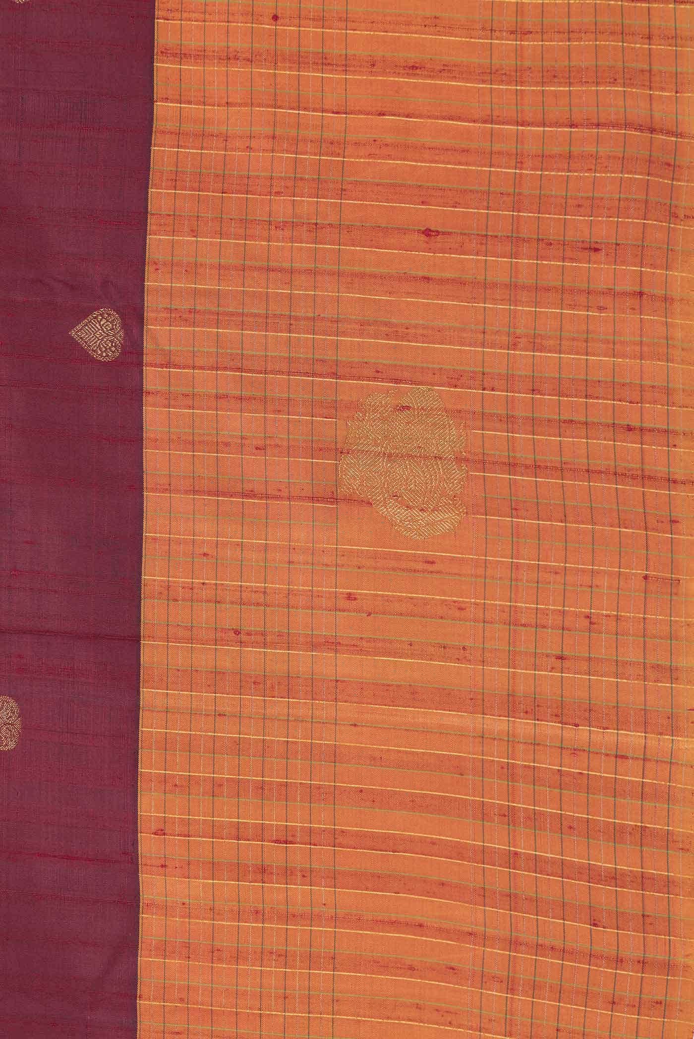 Maroon Dual Tone Kanchipuram Silk Saree
