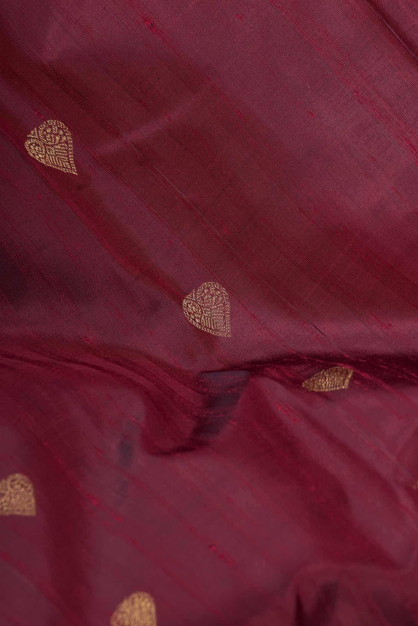 Maroon Dual Tone Kanchipuram Silk Saree