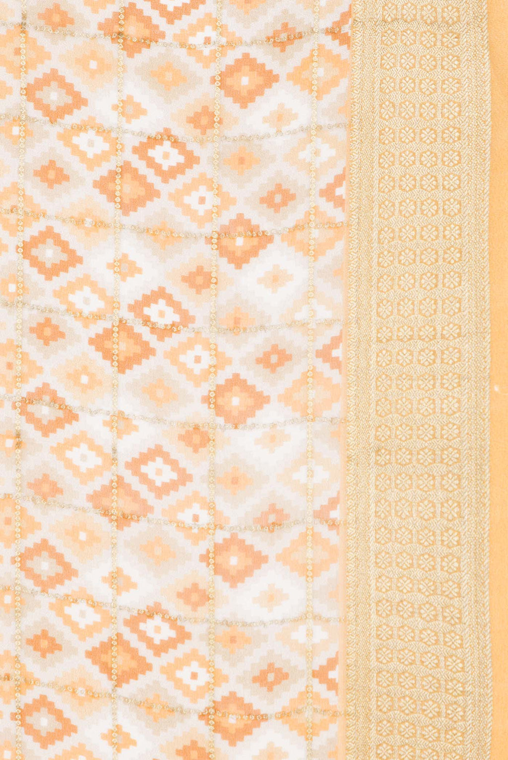 Beige Dual Tone Mysore Georgette Saree