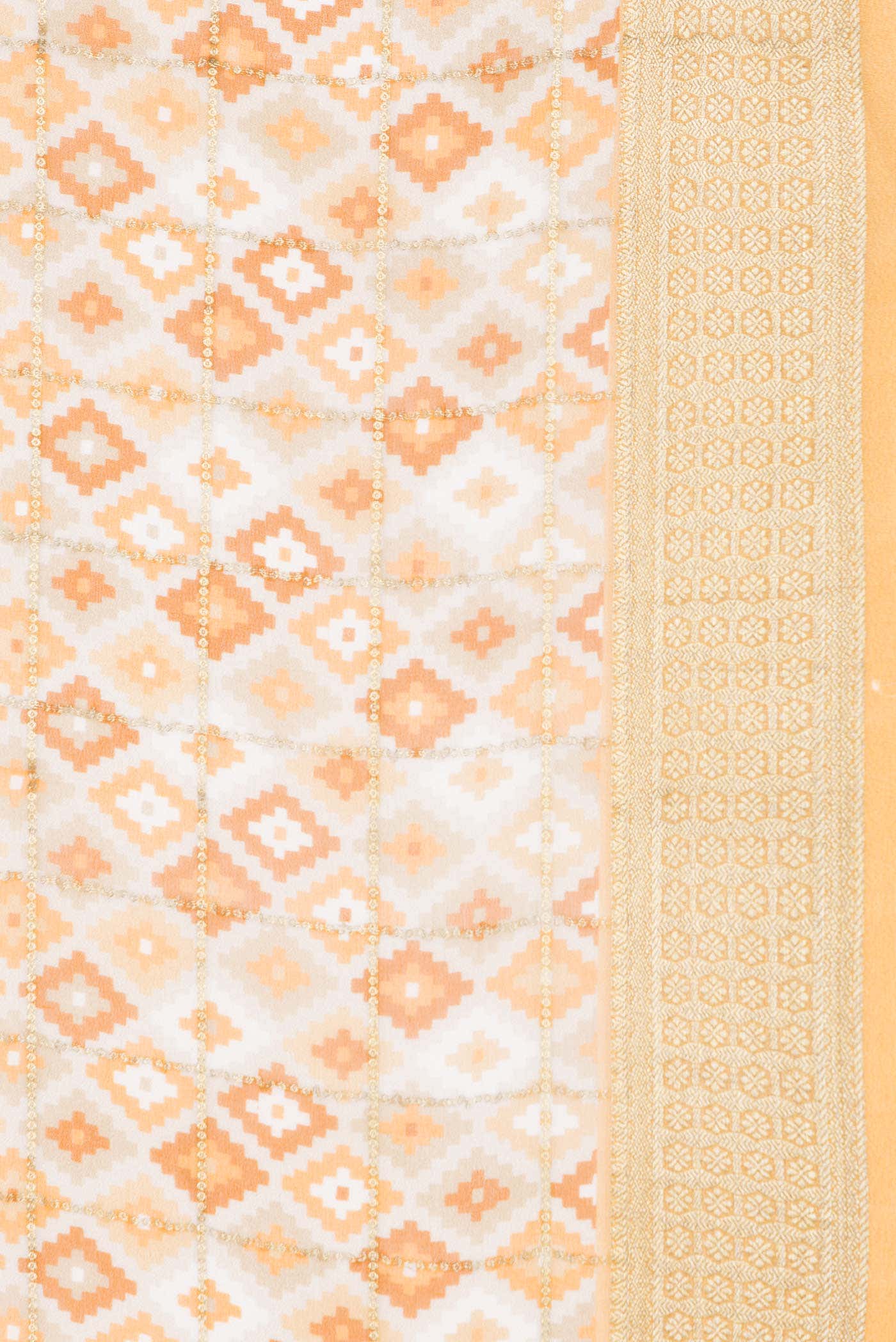 Beige Dual Tone Mysore Georgette Saree