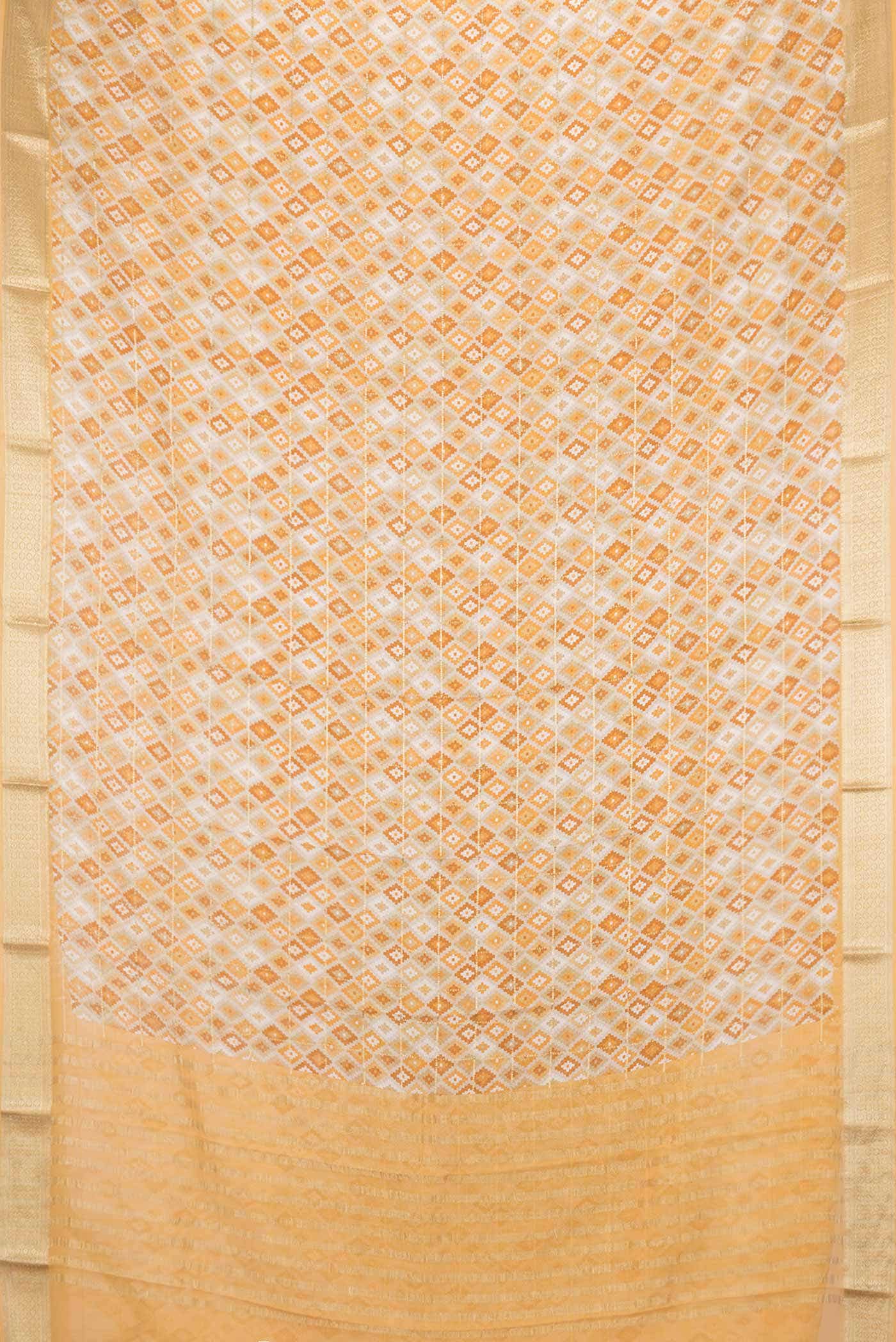 Beige Dual Tone Mysore Georgette Saree