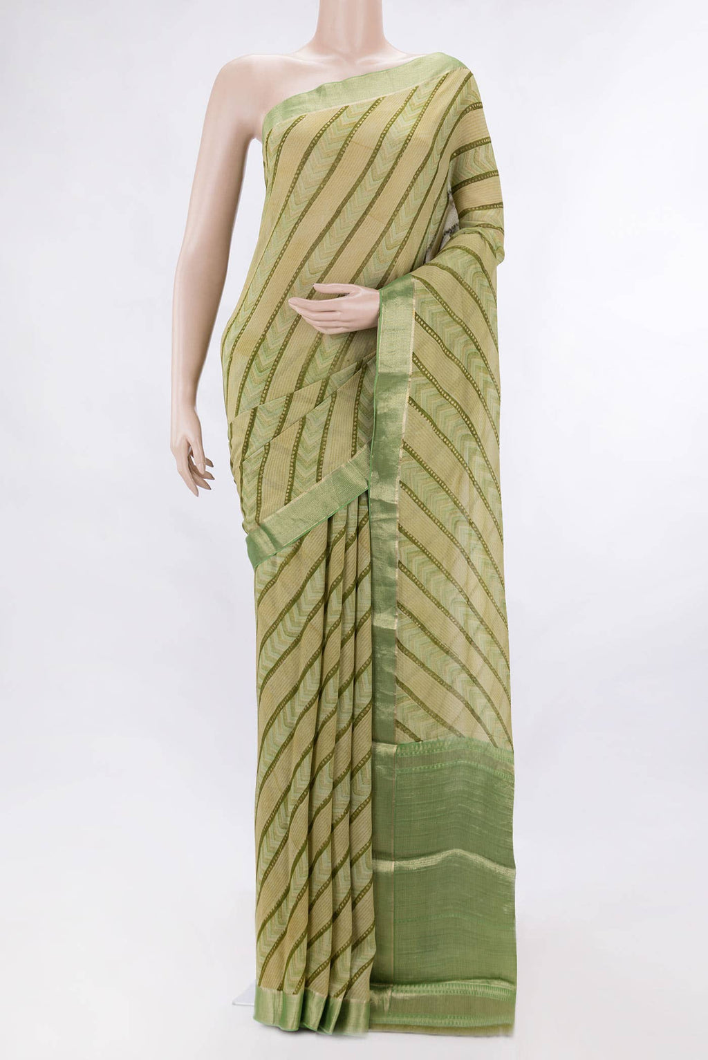 Green Dual Tone Mysore Georgette Saree