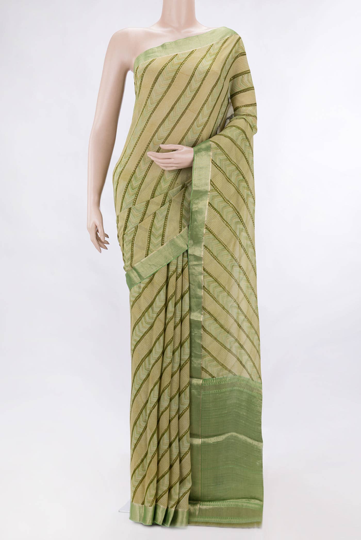 Green Dual Tone Mysore Georgette Saree