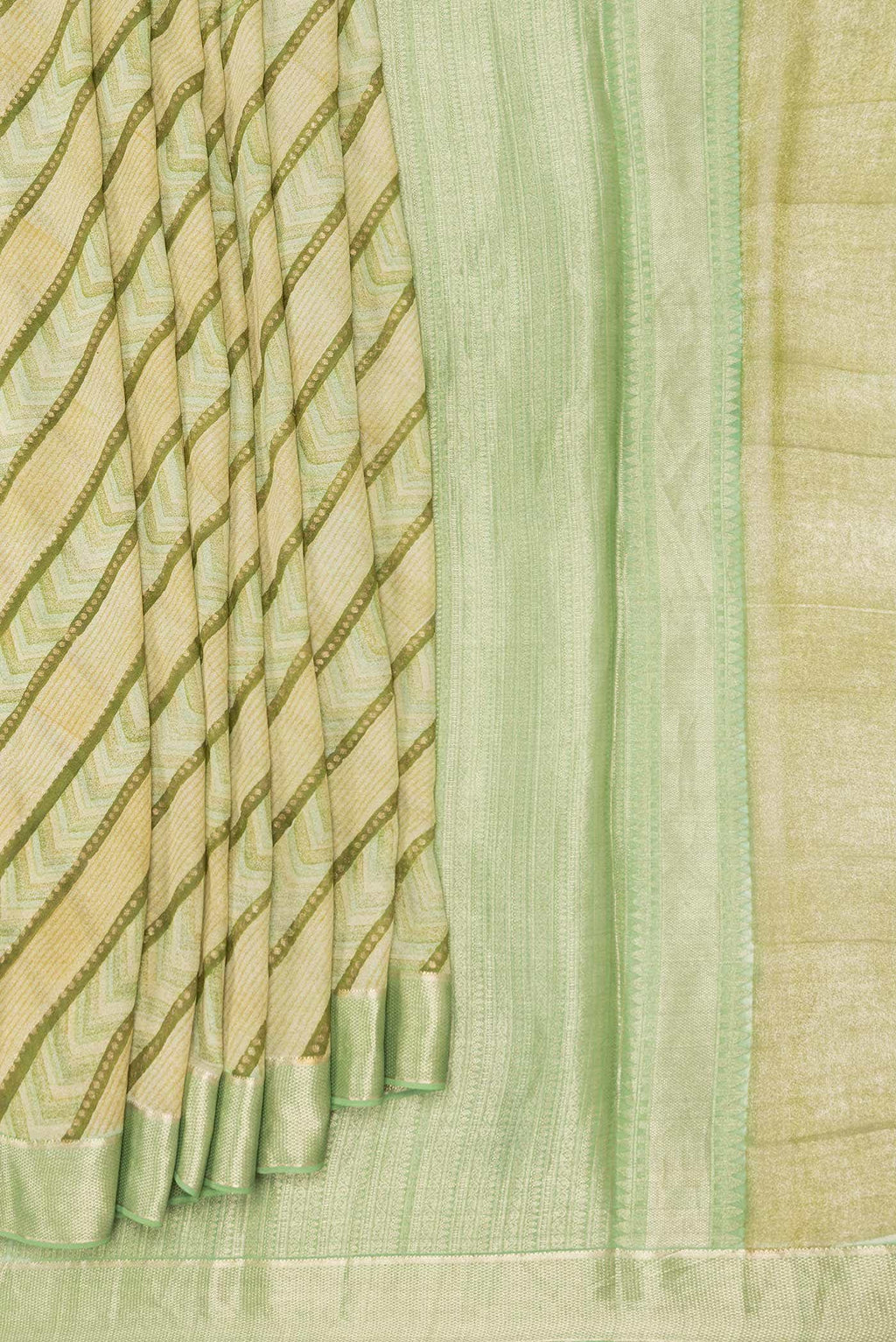 Green Dual Tone Mysore Georgette Saree