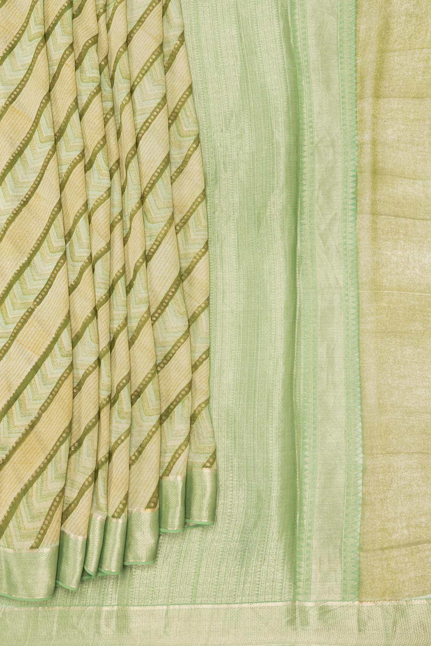 Green Dual Tone Mysore Georgette Saree