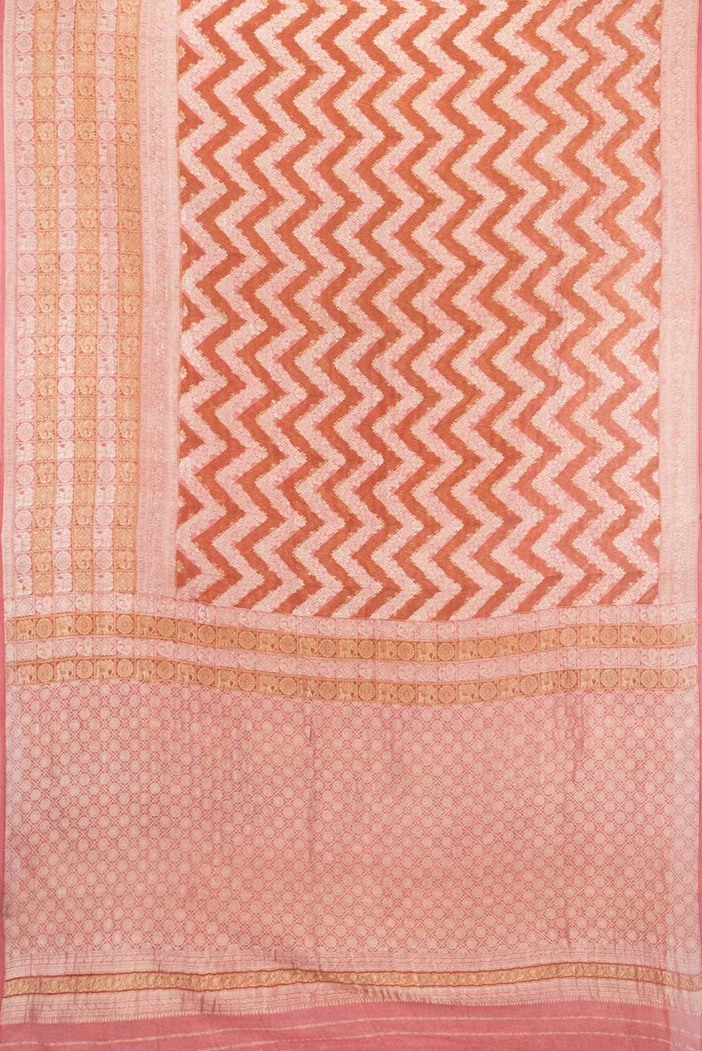 Orange Dual Tone Banarasi Georgette Saree