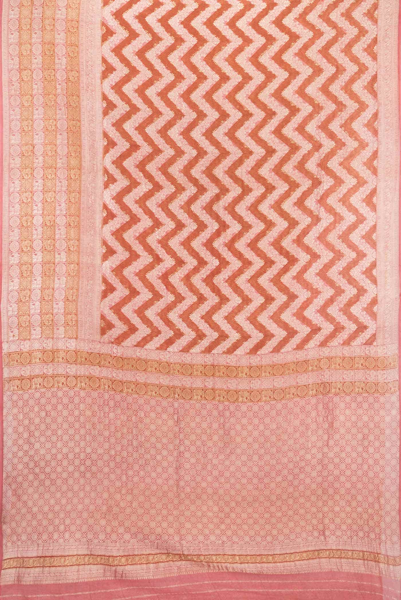 Orange Dual Tone Banarasi Georgette Saree