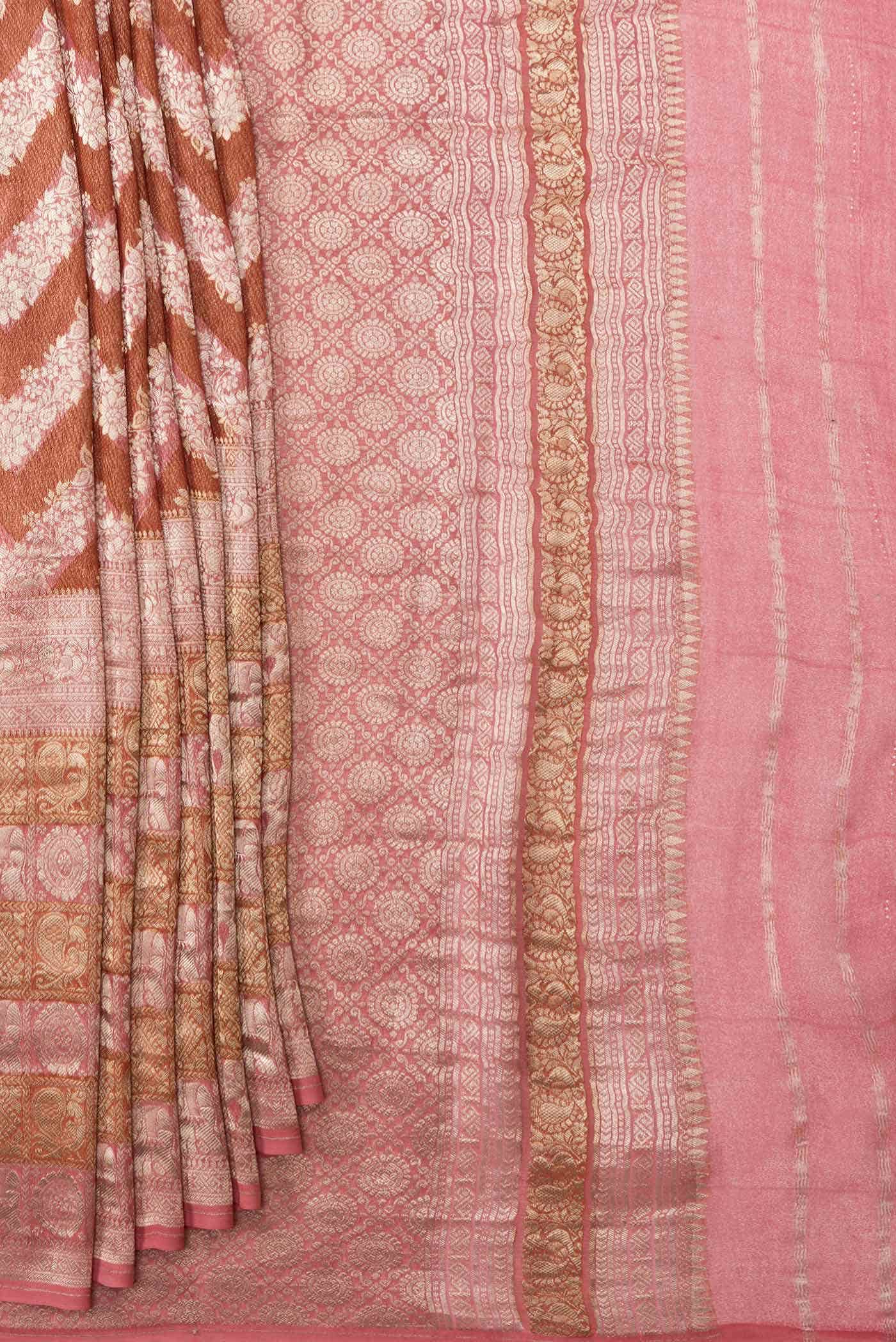 Orange Dual Tone Banarasi Georgette Saree