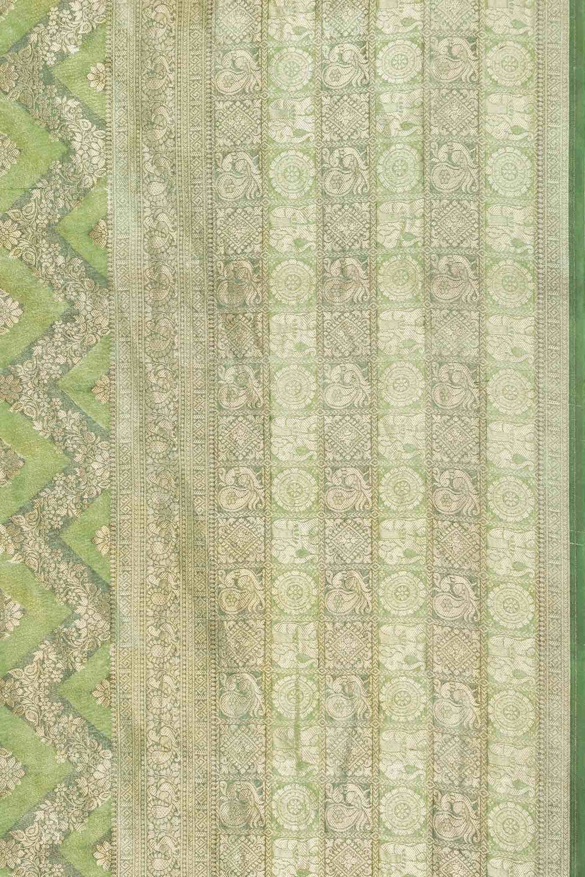 Green Mysore Crepe Saree