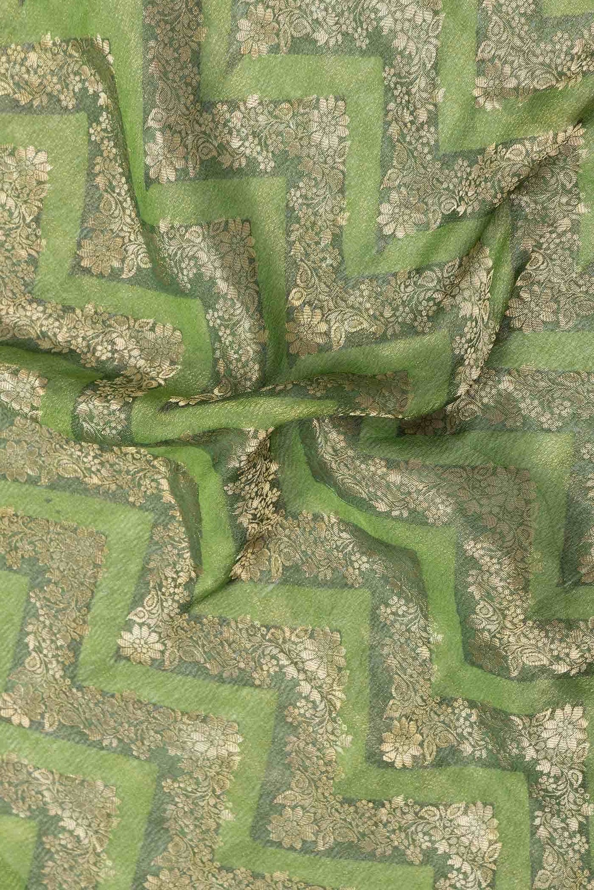 Green Mysore Crepe Saree
