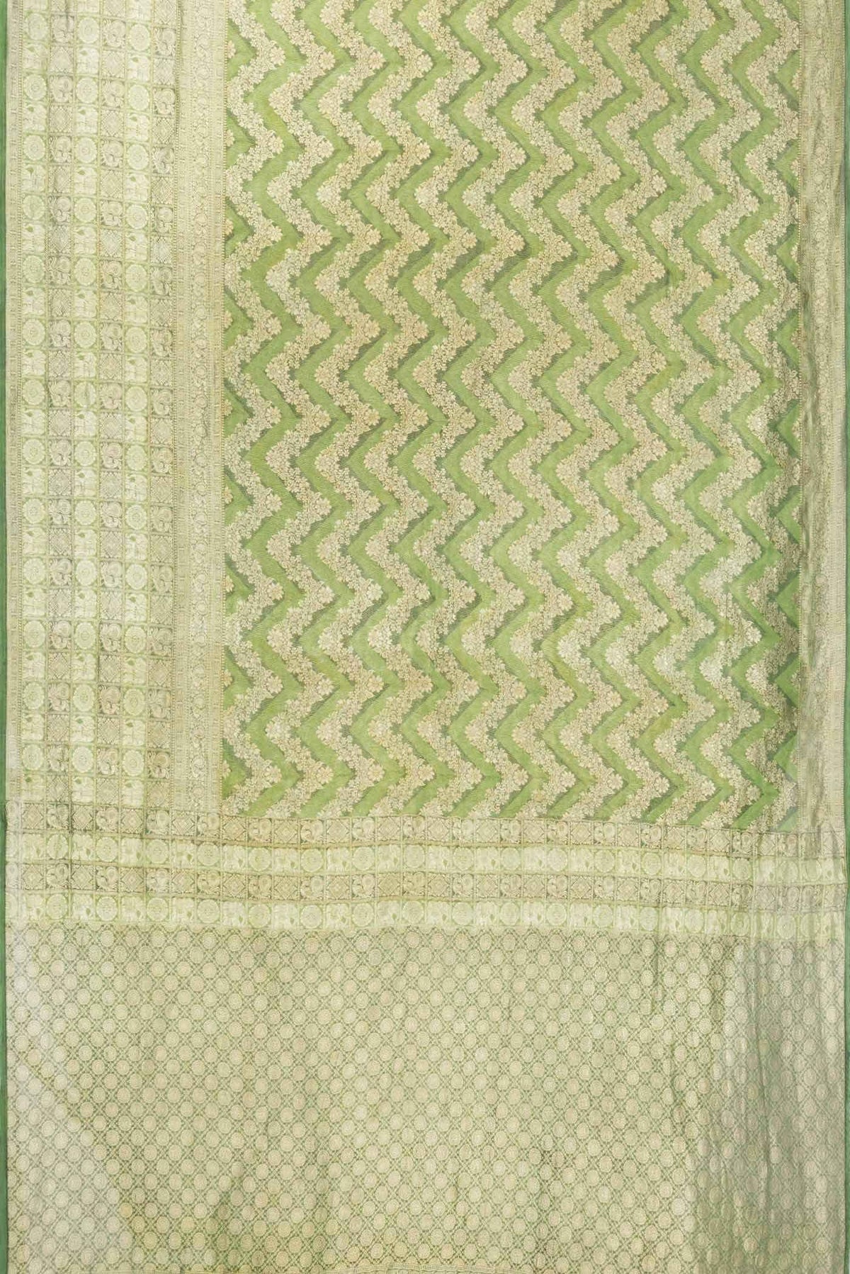 Green Mysore Crepe Saree