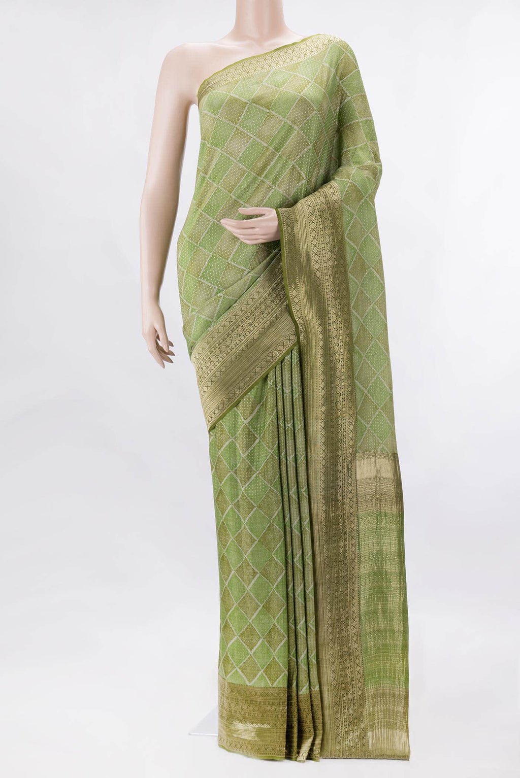Green Dual Tone Banarasi Georgette Saree