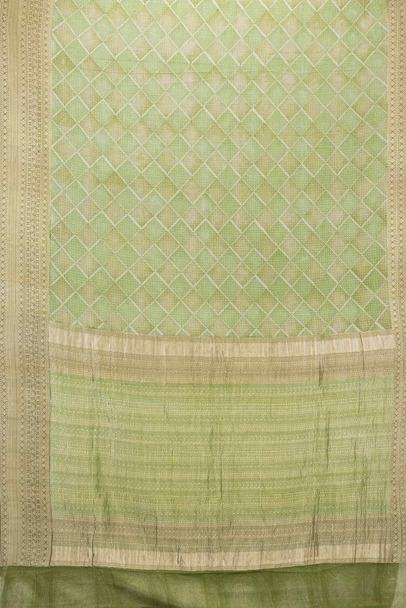 Green Dual Tone Banarasi Georgette Saree