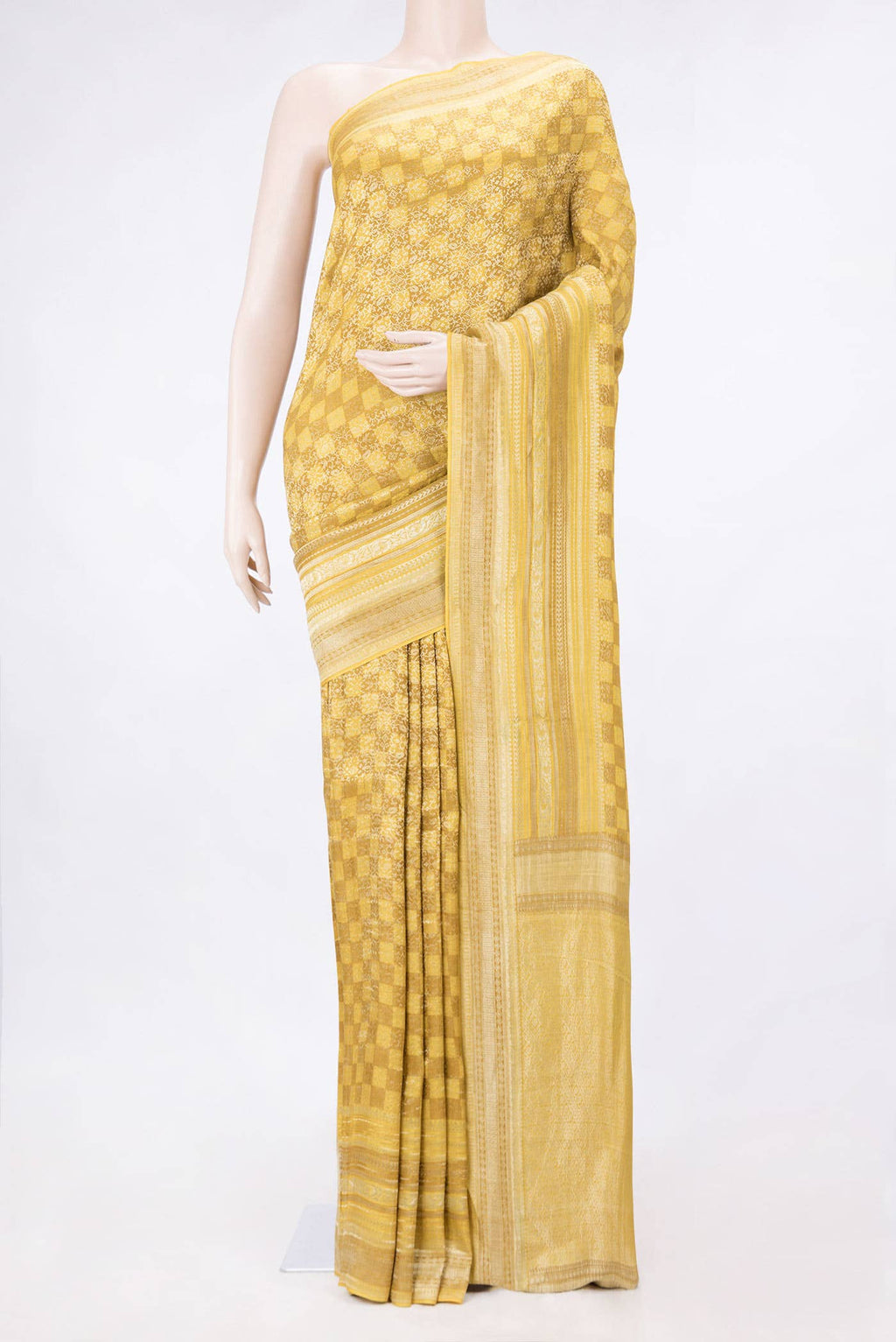 Mustard Dual Tone Banarasi Georgette Saree