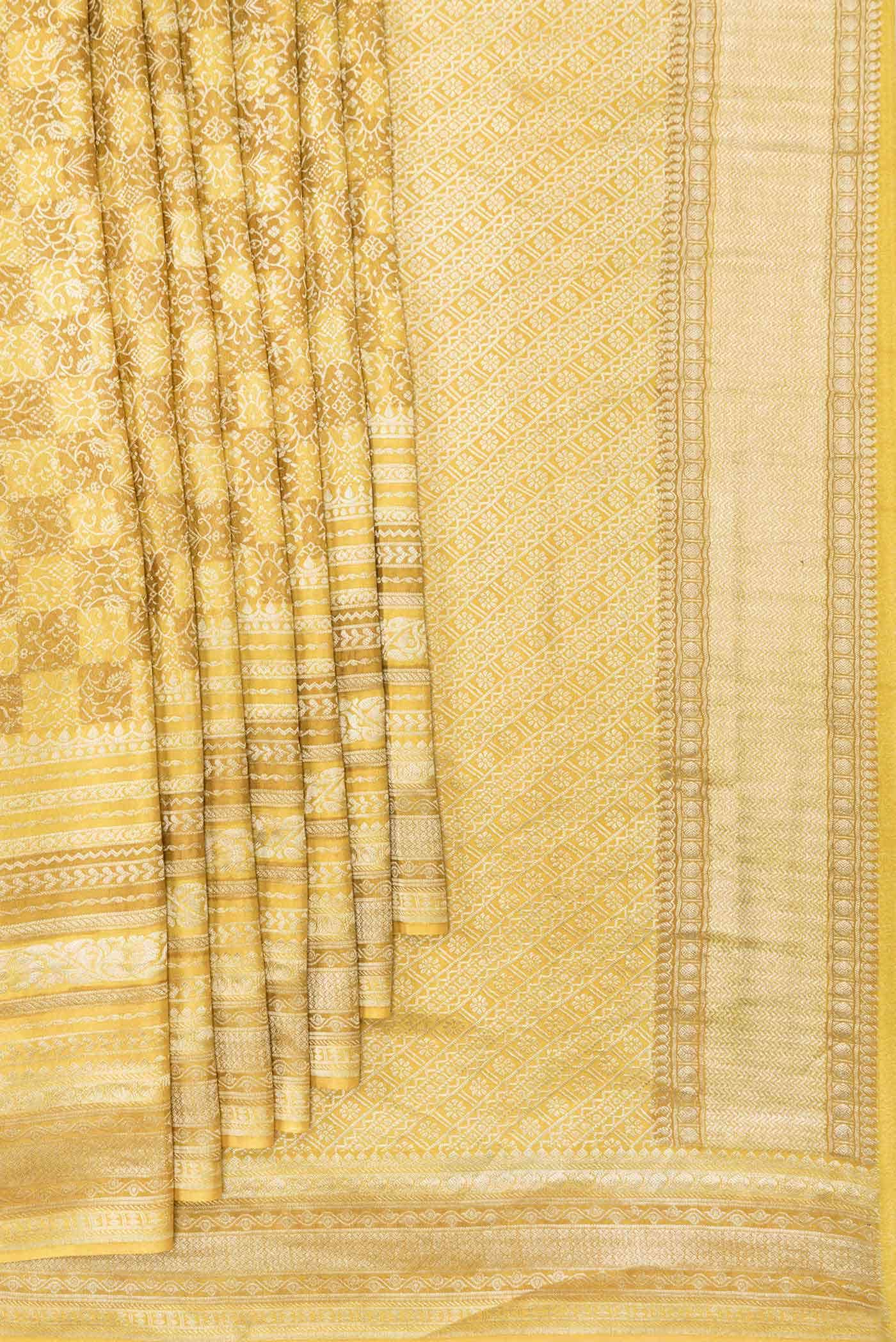 Mustard Dual Tone Banarasi Georgette Saree