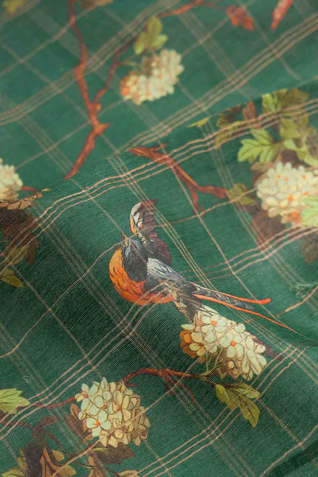 Green Dual Tone Tussar Silk Saree