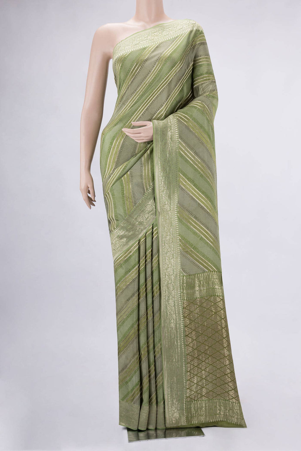 Green Dual Tone Banarasi Georgette Saree