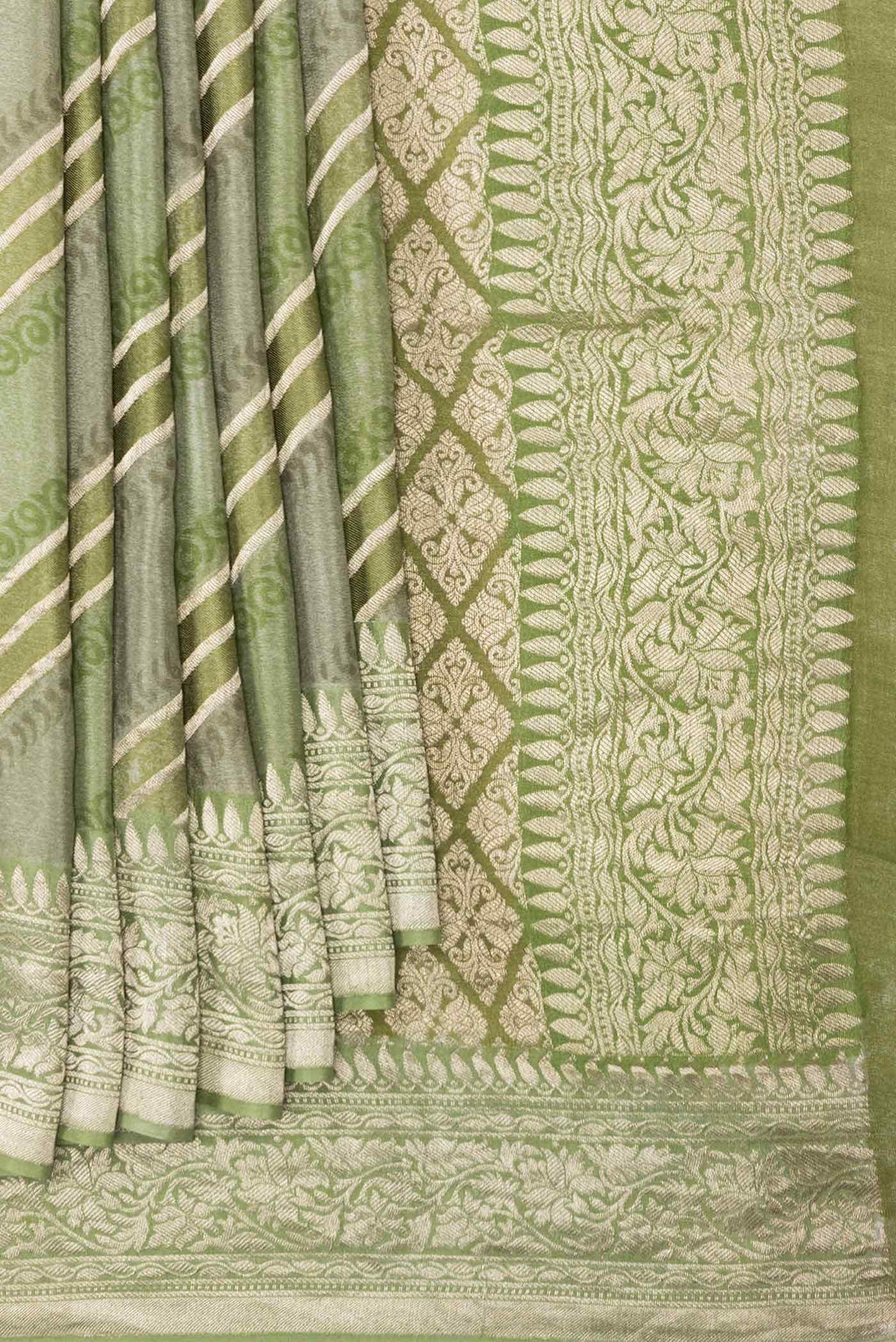 Green Dual Tone Banarasi Georgette Saree