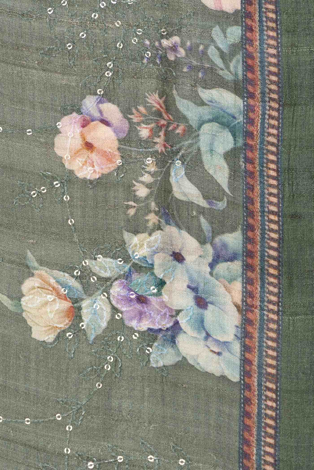 Green Dual Tone Tussar Silk Saree