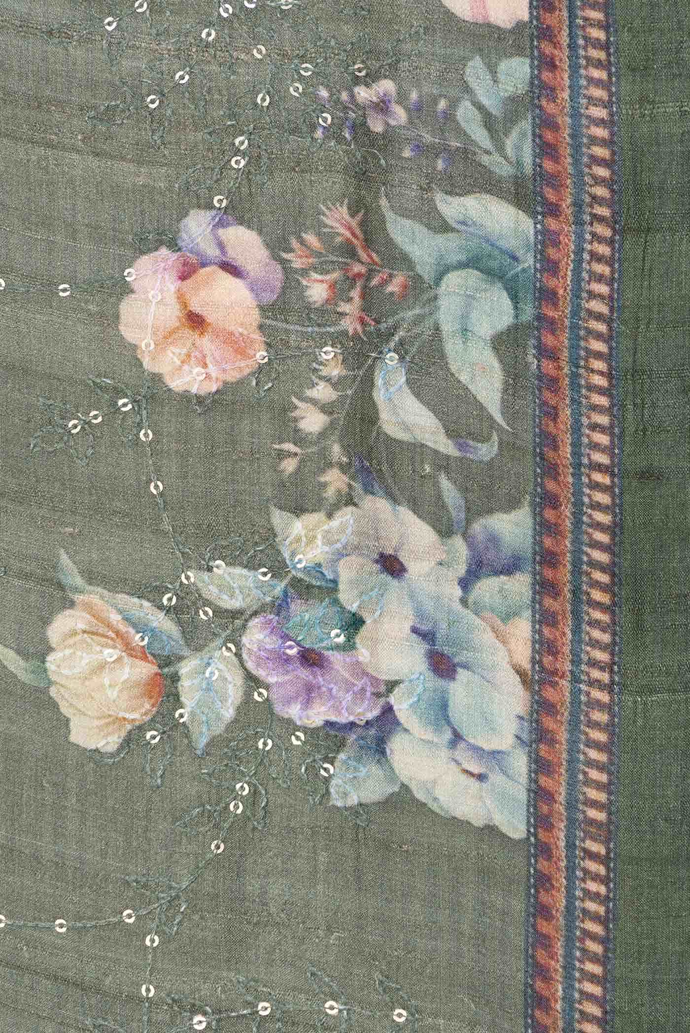 Green Dual Tone Tussar Silk Saree