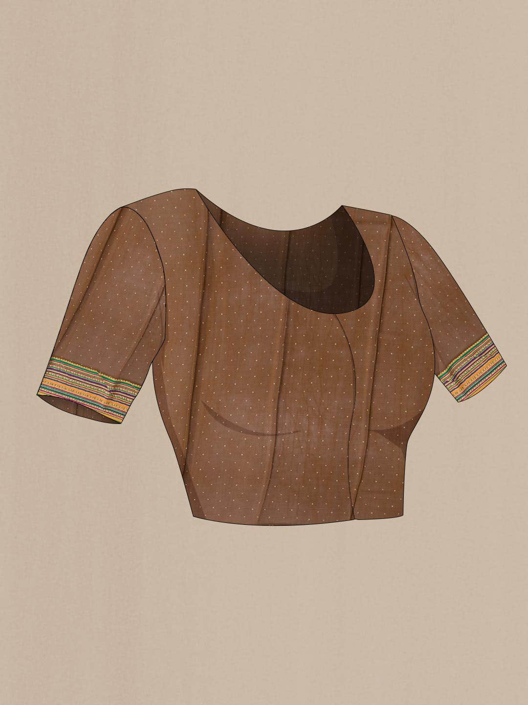 Brown Dual Tone Mysore Crepe Saree