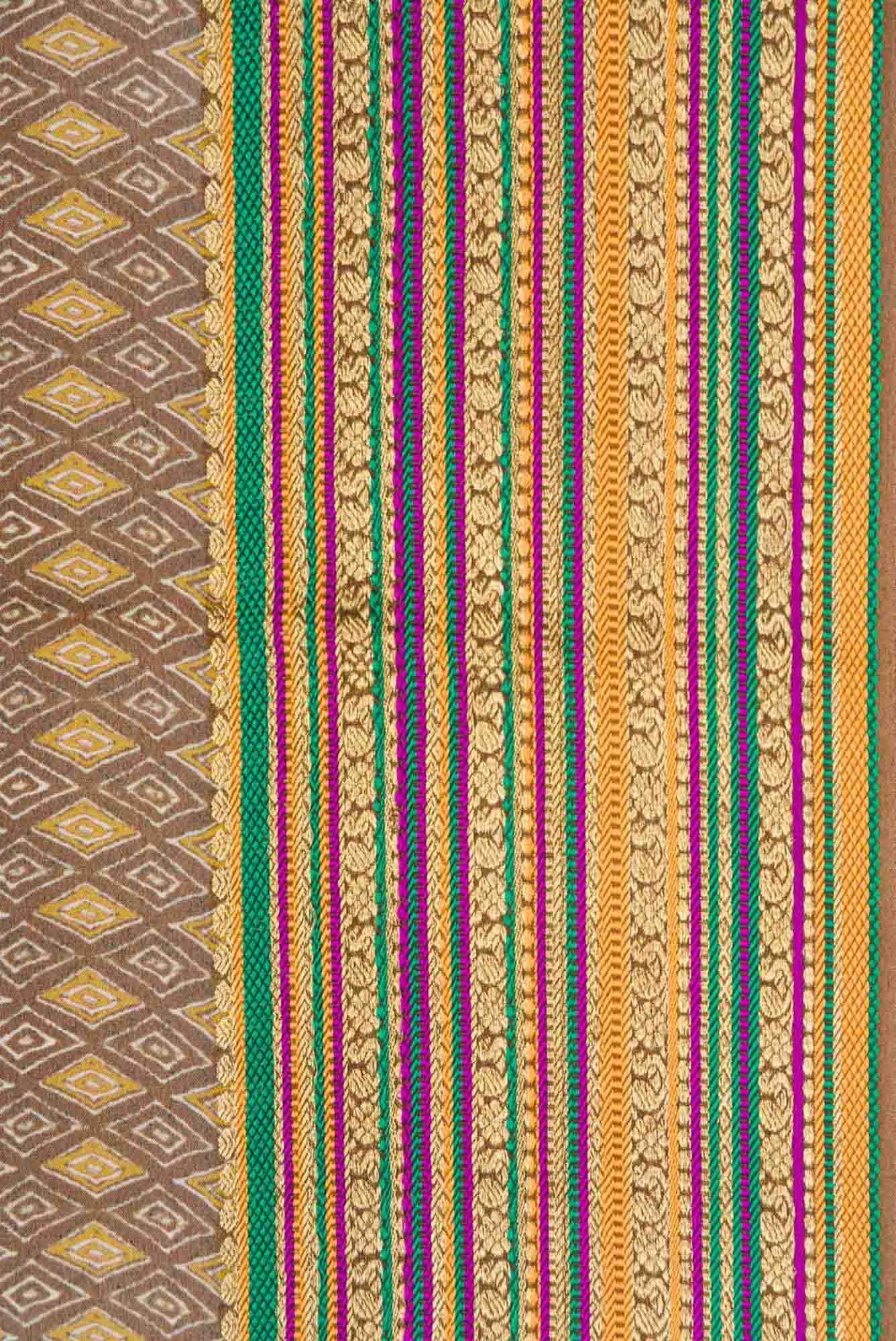 Brown Dual Tone Mysore Crepe Saree