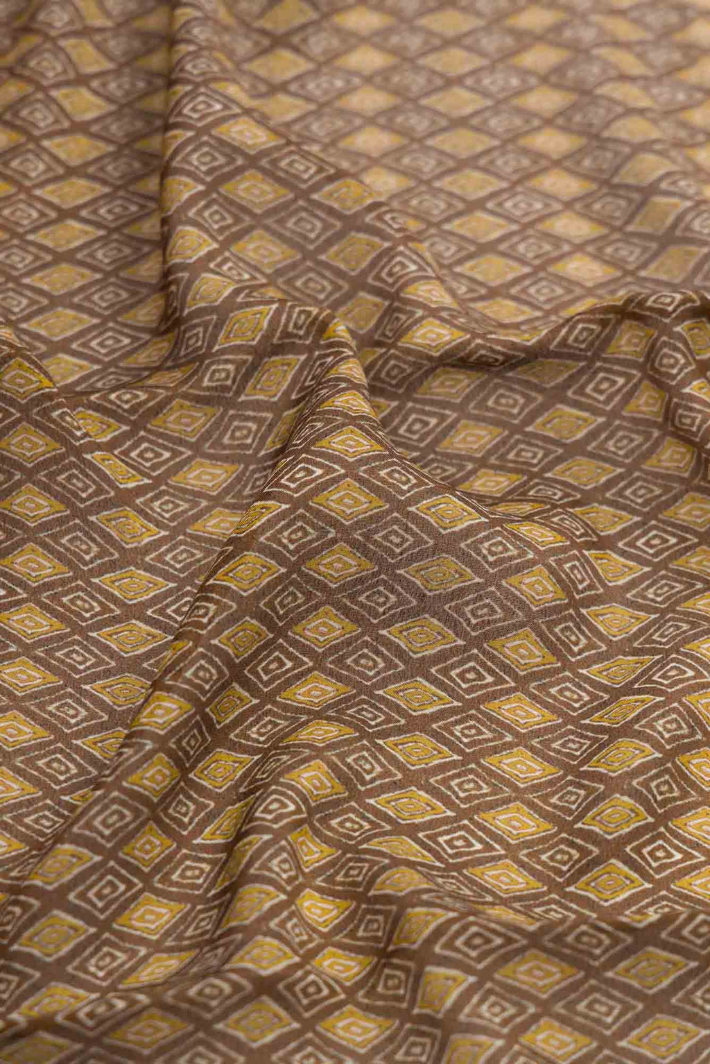 Brown Dual Tone Mysore Crepe Saree