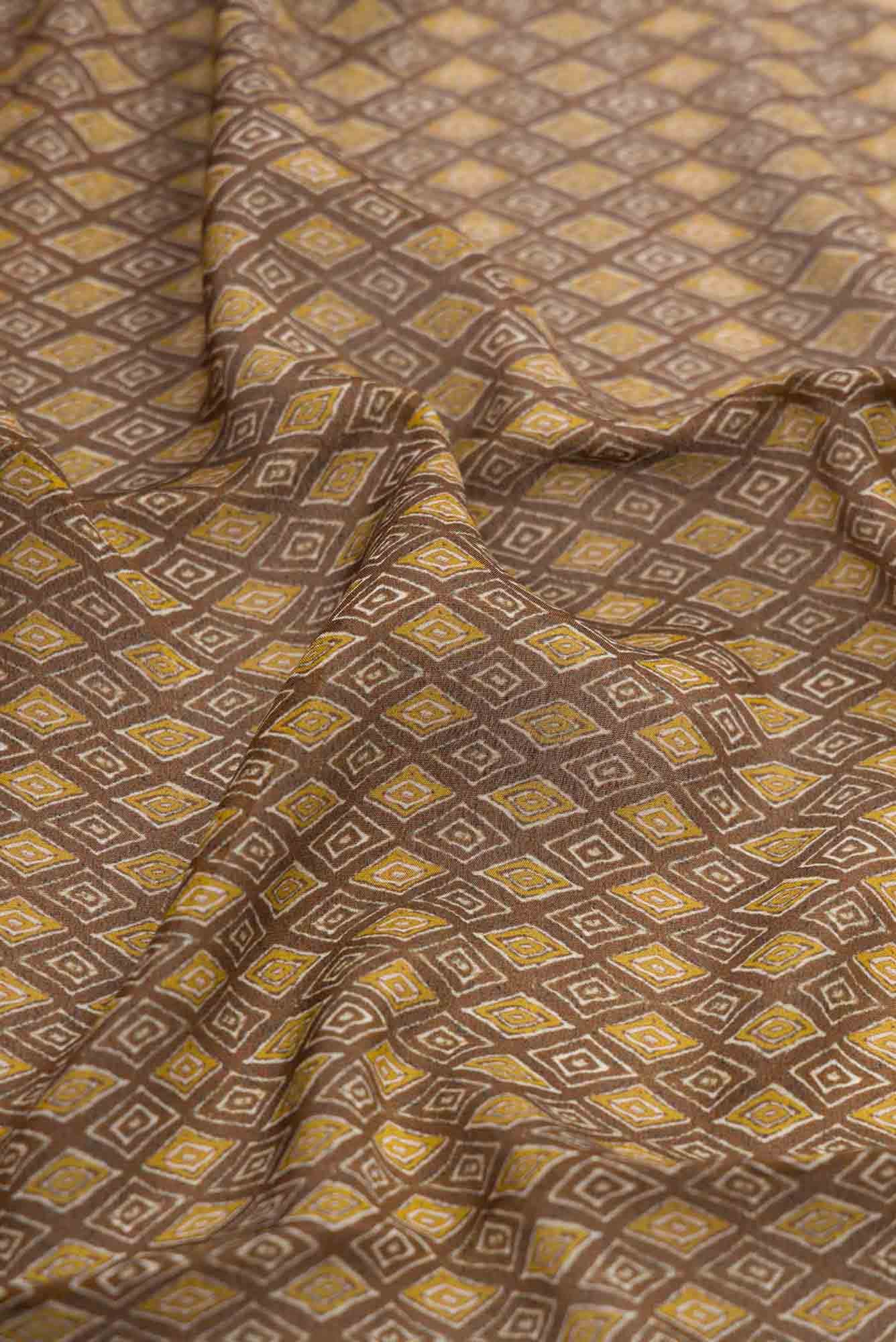 Brown Dual Tone Mysore Crepe Saree