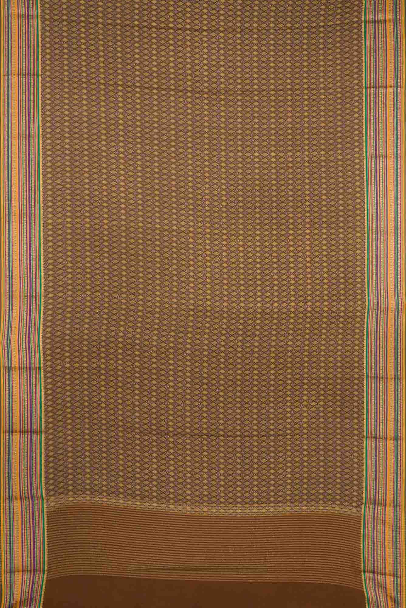 Brown Dual Tone Mysore Crepe Saree