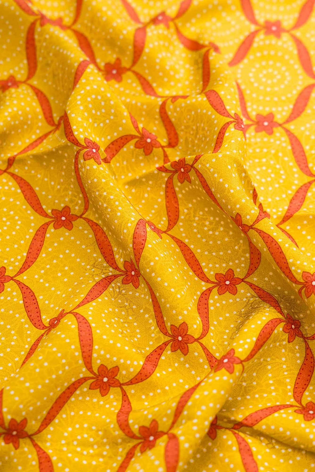 Mustard Dual Tone Mysore Crepe Saree