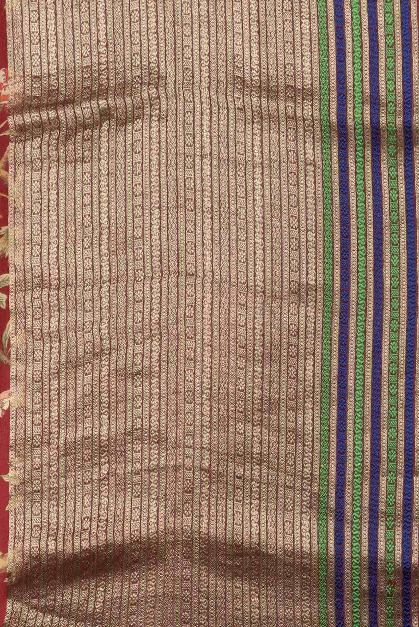 Maroon Mysore Crepe Saree